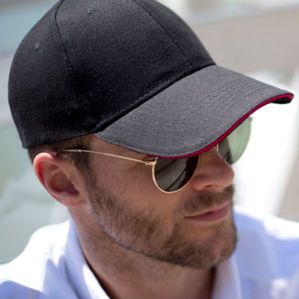 Memphis Brushed Cotton Low Profile Sandwich Peak Cap Thumbnail